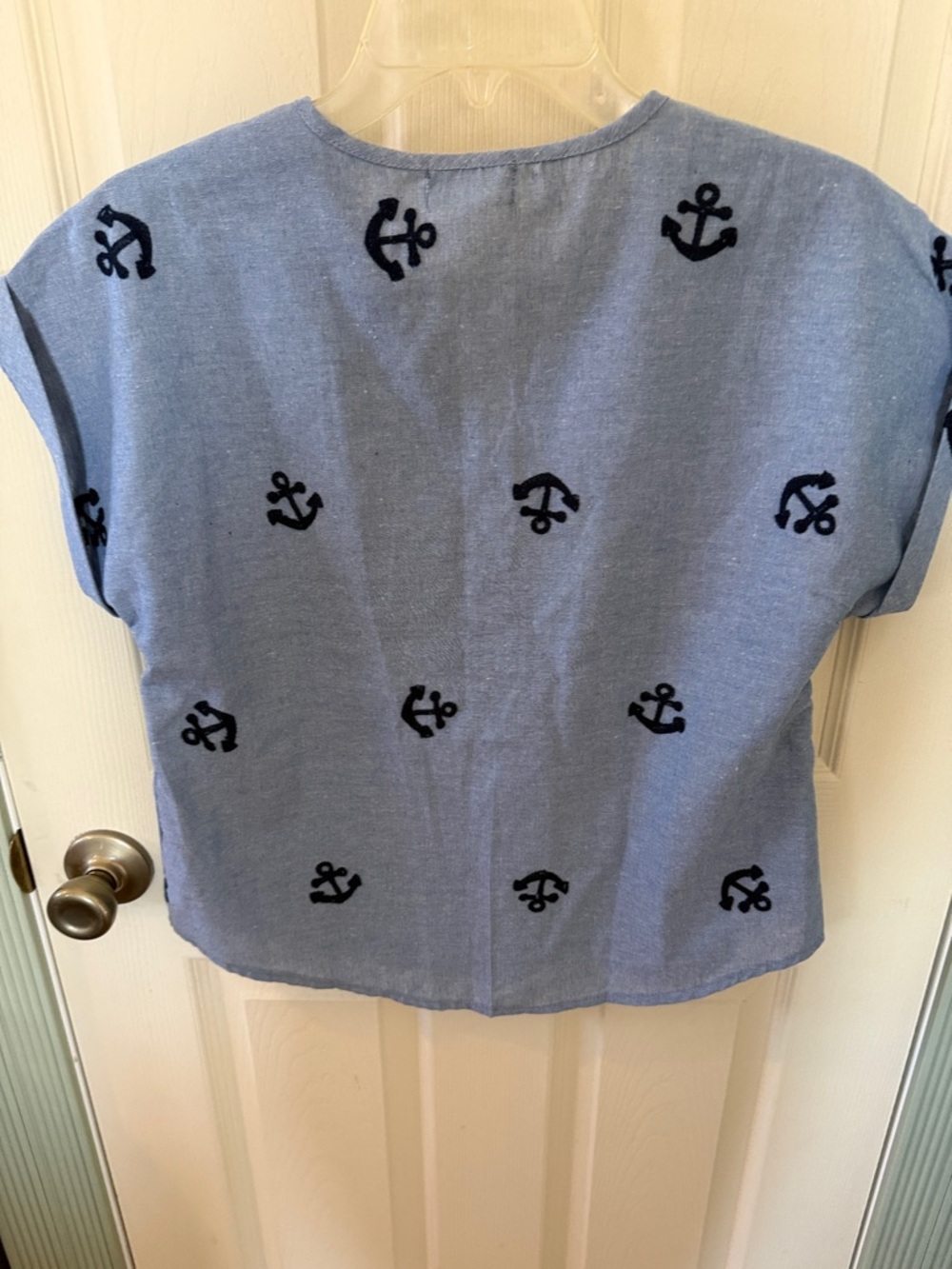Kindred Blue Anchor Print Button-Down Top - Picture 2 of 2
